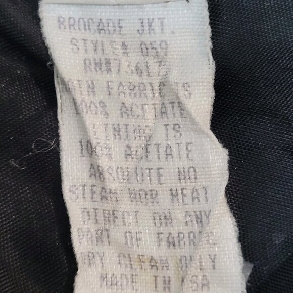 VTG Karen Miller Red & Gold Metallic Brocade Open Lined Jacket USA Made Size 16 - Picture 5 of 14